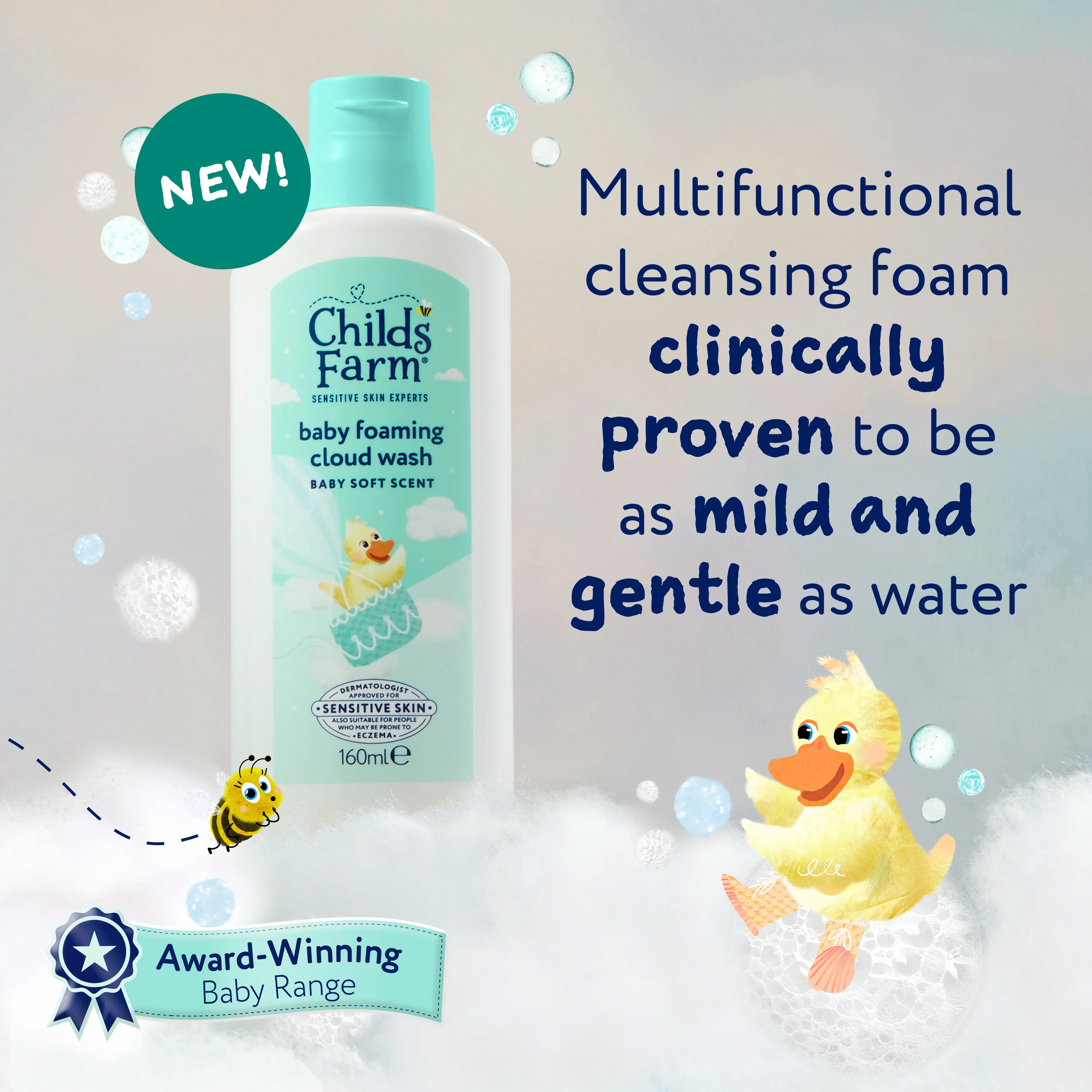 Childs Farm Baby Foaming Cloud Face & Body Wash 160ml - Image 3