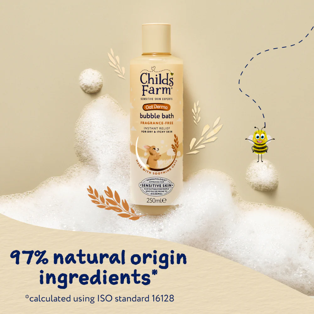 Childs Farm Fragrance-free Baby Oat Derma Bubble Bath 250ml - Image 6