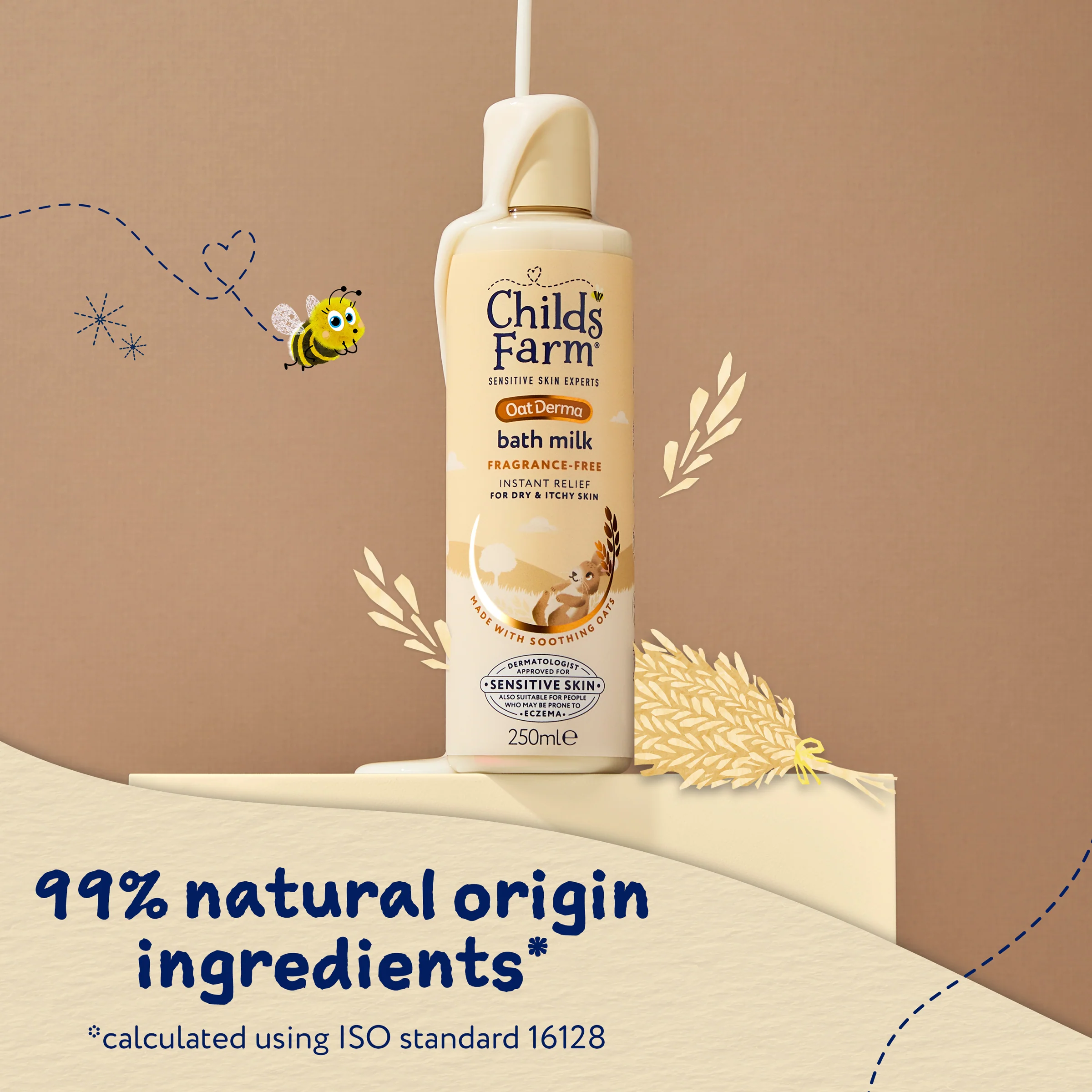 Childs Farm Fragrance-Free Oat Derma Bath Milk 250ml - Image 5
