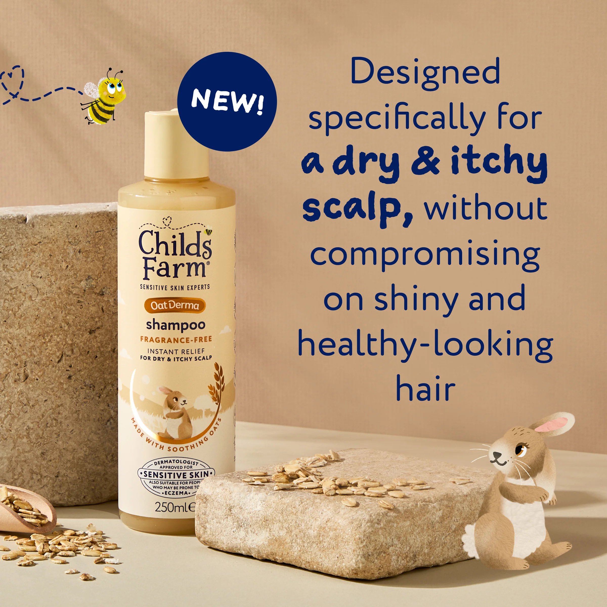 Childs Farm Fragrance-Free Oat Derma Shampoo 250ml - Image 3