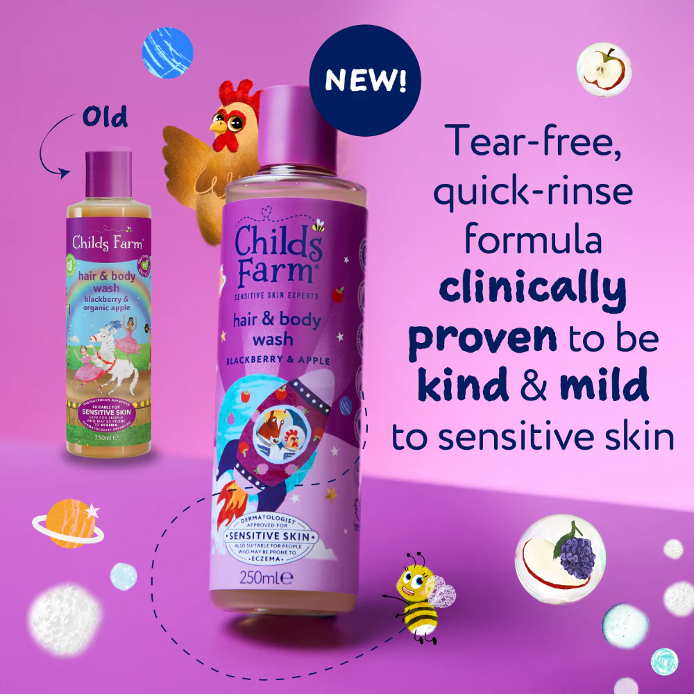 Childs Farm Hair & Body Wash Blackberry & Organic Apple 250ml - Image 3