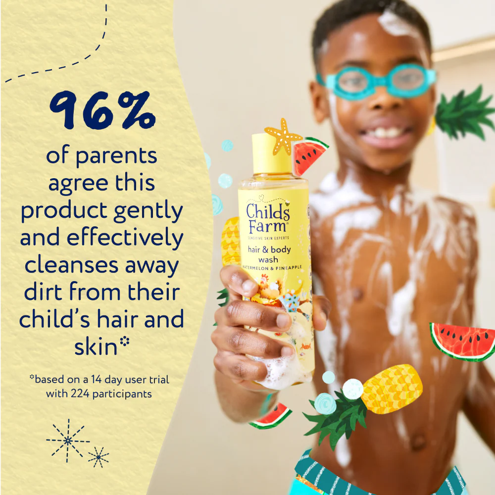 Childs Farm Hair & Body Wash Watermelon & Pineapple 250ml - Image 9