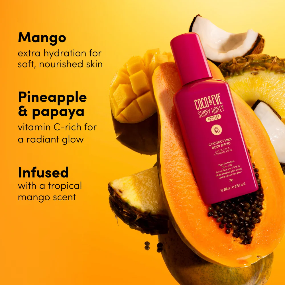 Coco & Eve Sunny Honey Protect Coconut Body Milk SPF50 200ml - Image 6