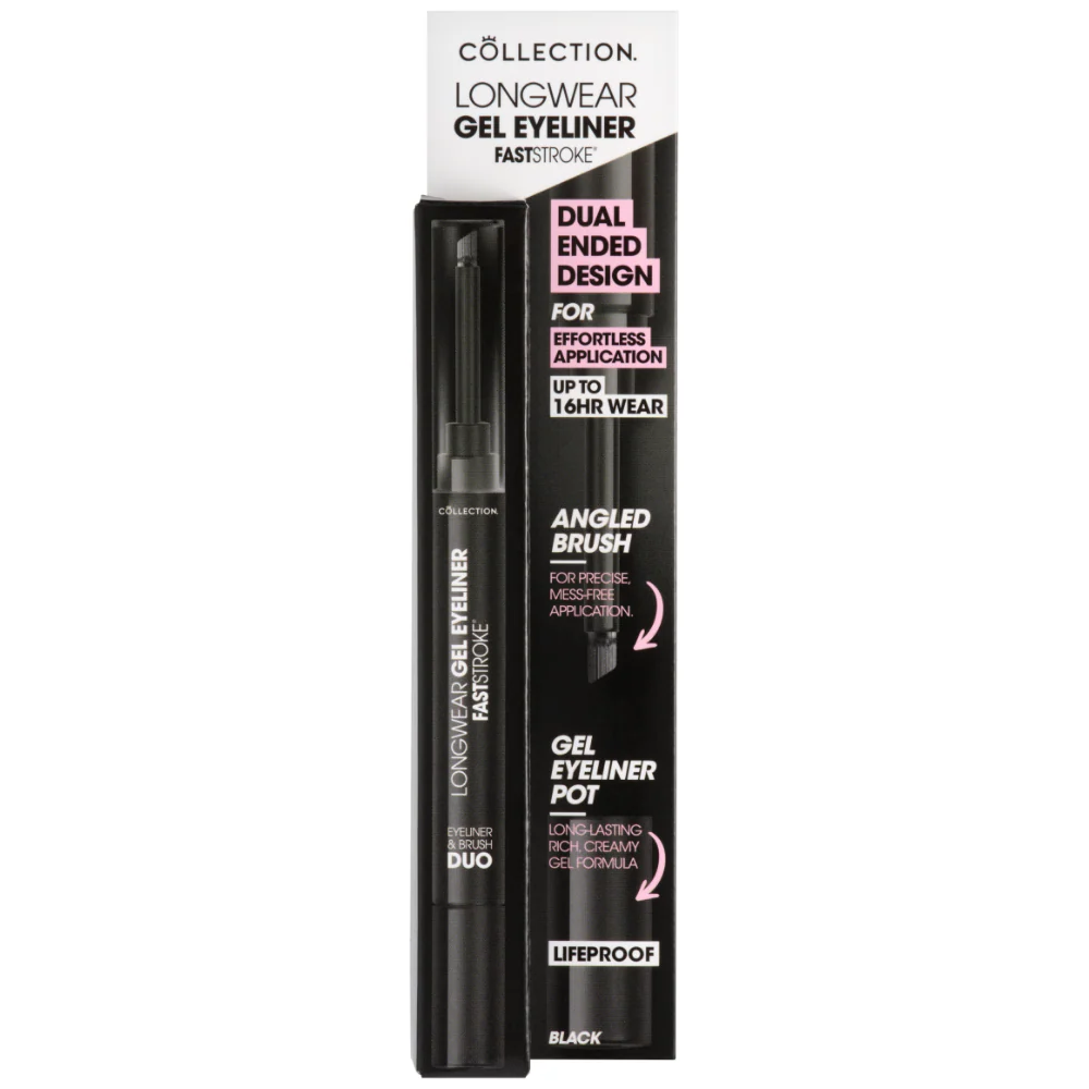 Collection Cosmetics Fast Stroke Longwear Gel Eyeliner & Brush Duo 12ml - Image 3