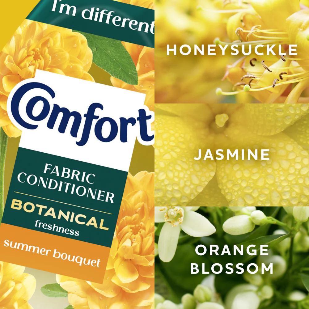 Comfort Botanical Freshness Summer Bouquet Fabric Conditioner 64 Washes 960ml - Image 3