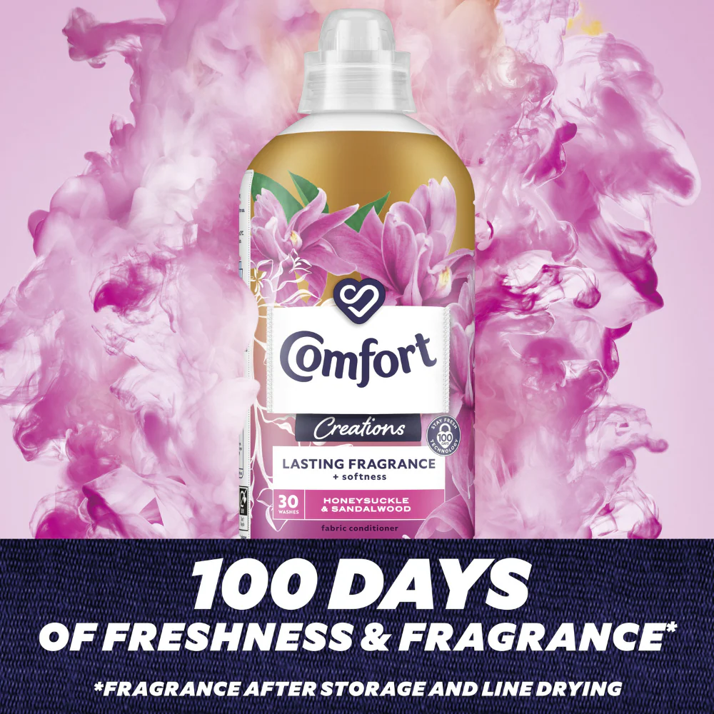 Comfort Creations Honeysuckle & Sandalwood Fabric Conditioner 30 Washes 900ml - Image 4