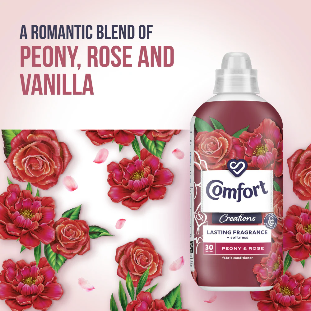 Comfort Creations Peony & Rose Fabric Conditioner 30 Washes 900ml - Image 4
