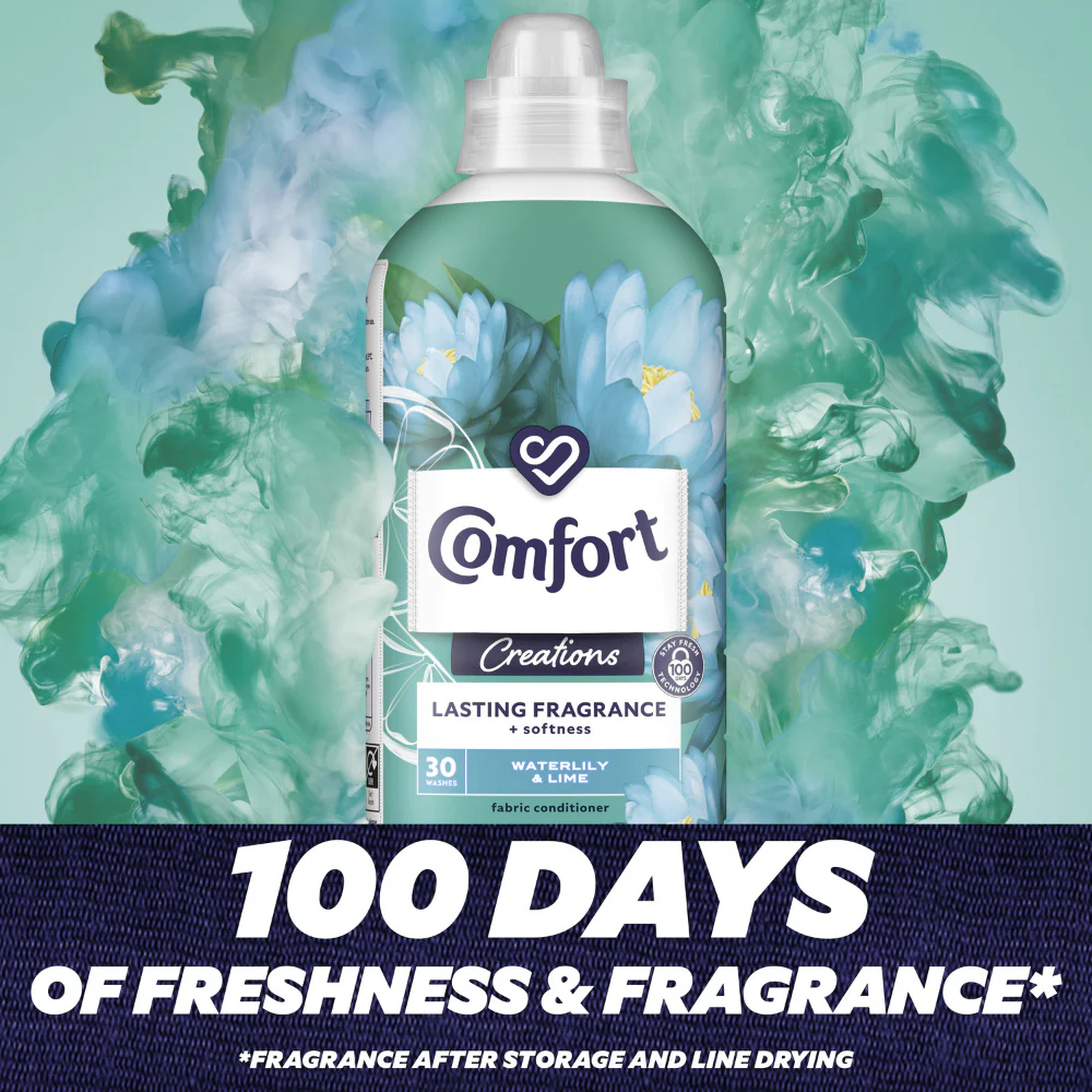Comfort Creations Waterlily & Lime Fabric Conditioner 30 Washes 900ml - Image 4
