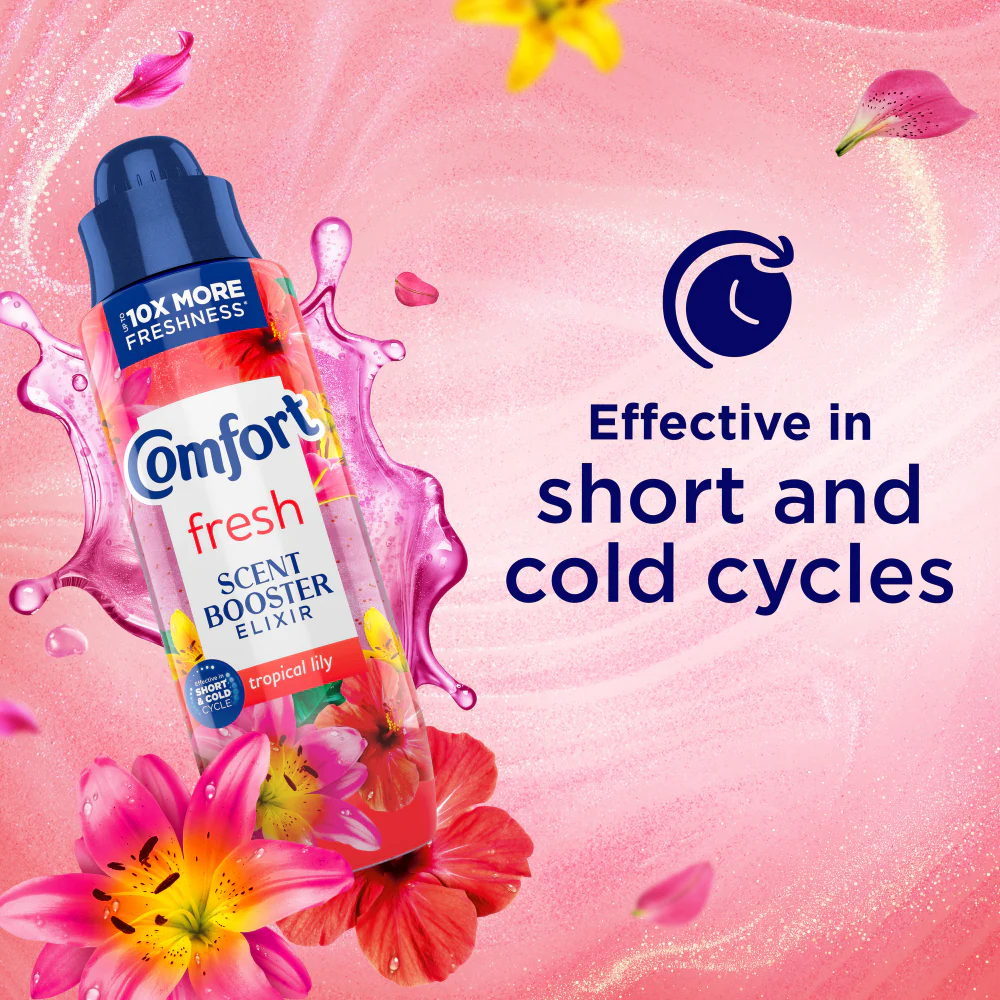 Comfort Fresh Tropical Lily Scent Booster Elixir 20 Washes 460ml - Image 3