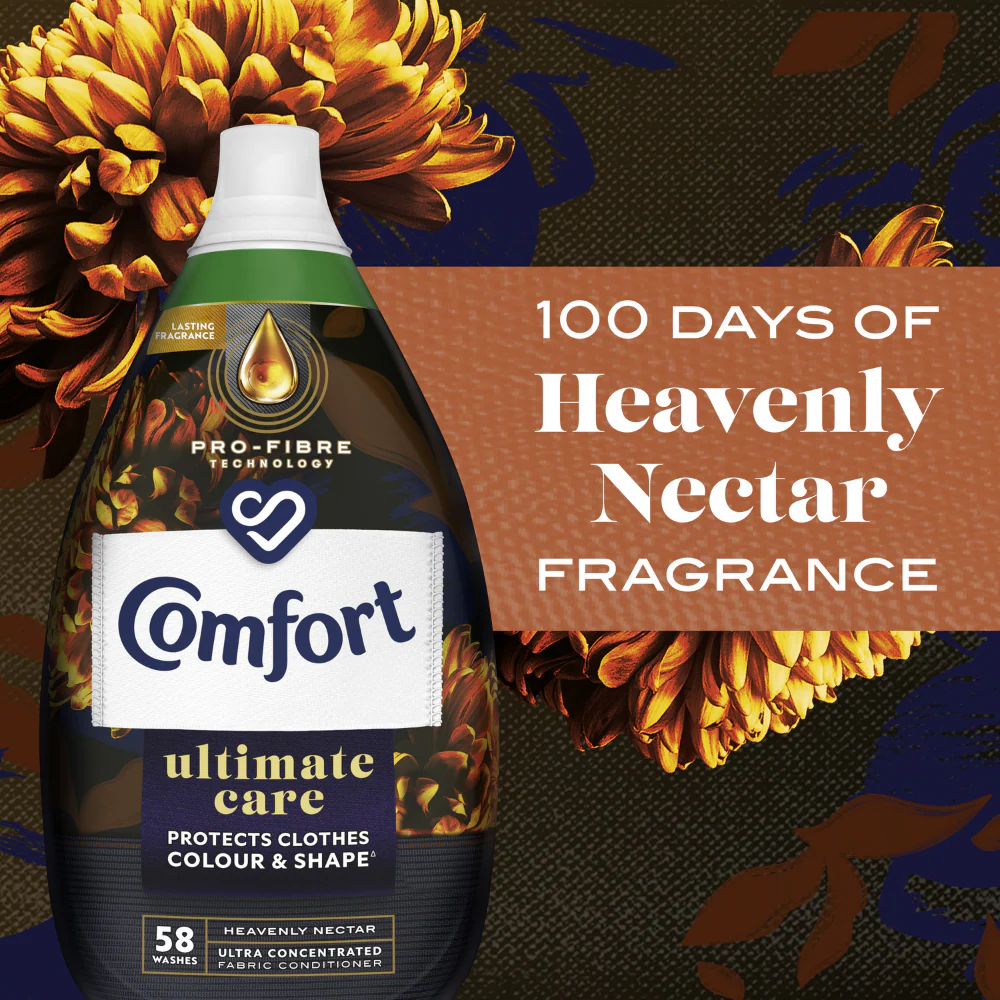 Comfort Ultimate Care Heavenly Nectar Ultra-Concentrated Fabric Conditioner 58 Washes 870ml - Image 3