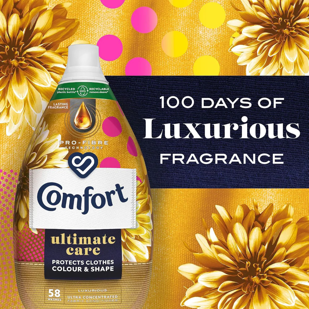 Comfort Ultimate Care Luxurious Ultra-Concentrated Fabric Conditioner 58 Washes 870ml - Image 3