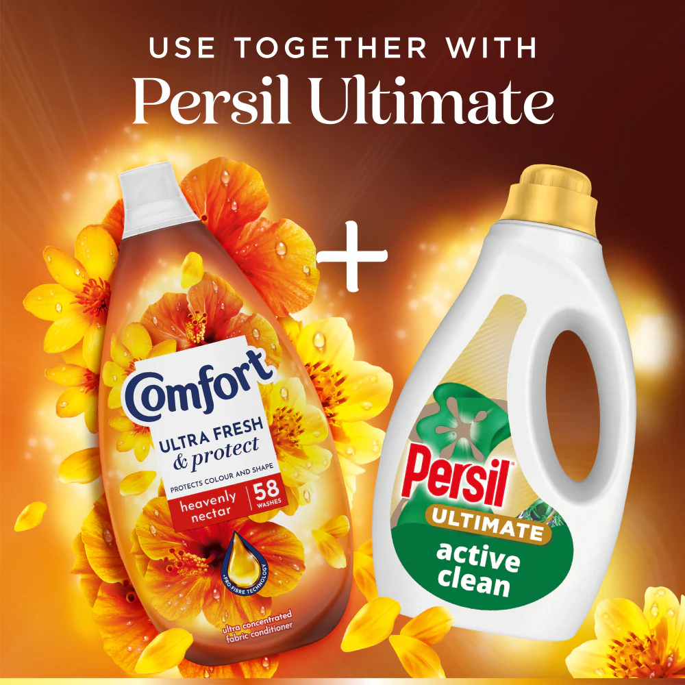 Comfort Ultra Fresh & Protect Heavenly Nectar Fabric Conditioner 58 Washes 870ml - Image 7