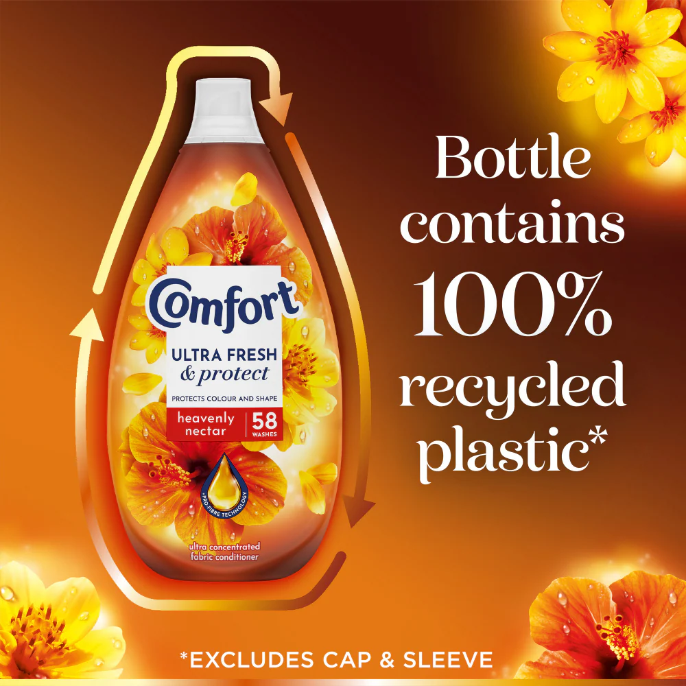 Comfort Ultra Fresh & Protect Heavenly Nectar Fabric Conditioner 58 Washes 870ml - Image 8