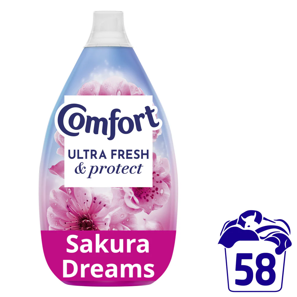Comfort Ultra Fresh & Protect Heavenly Nectar Sakura Dreams Fabric Conditioner 58 Washes 870ml - Image 2
