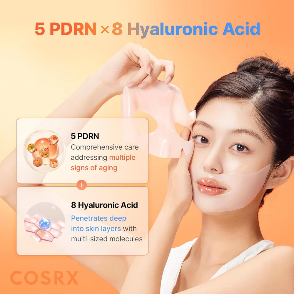 CosRx 5 PDRN Hyaluronic Acid Vital Hydrating Hydrogel Sheet Mask 3 x 34g - Image 5