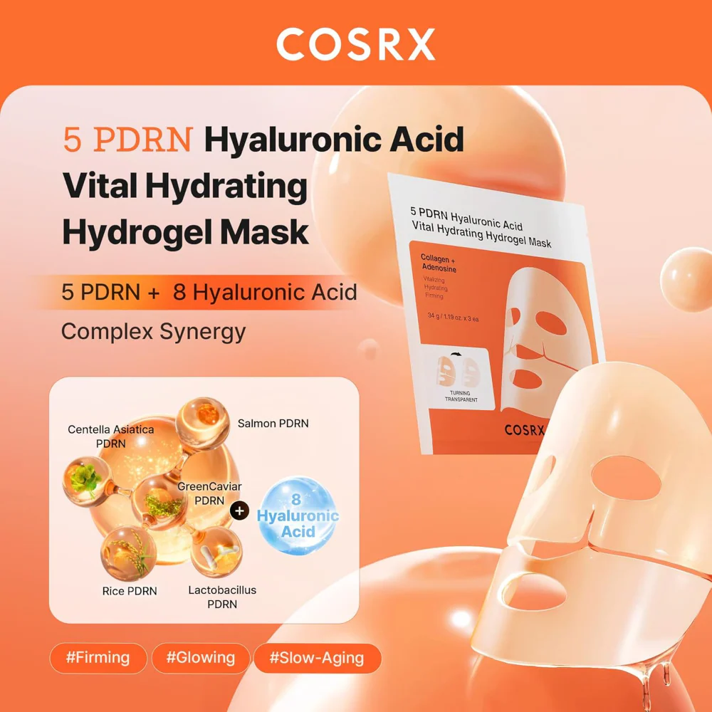 CosRx 5 PDRN Hyaluronic Acid Vital Hydrating Hydrogel Sheet Mask 34g - Image 2