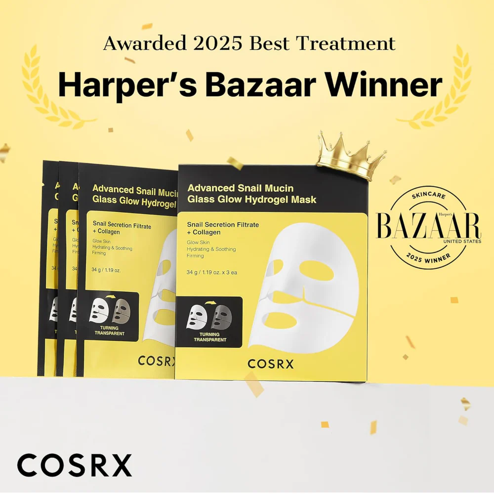 CosRx Advanced Snail Mucin Glass Glow Hydrogel Sheet Mask 3 x 34g - Image 2