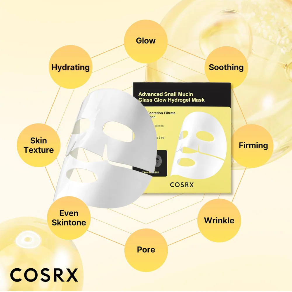 CosRx Advanced Snail Mucin Glass Glow Hydrogel Sheet Mask 34g - Image 4