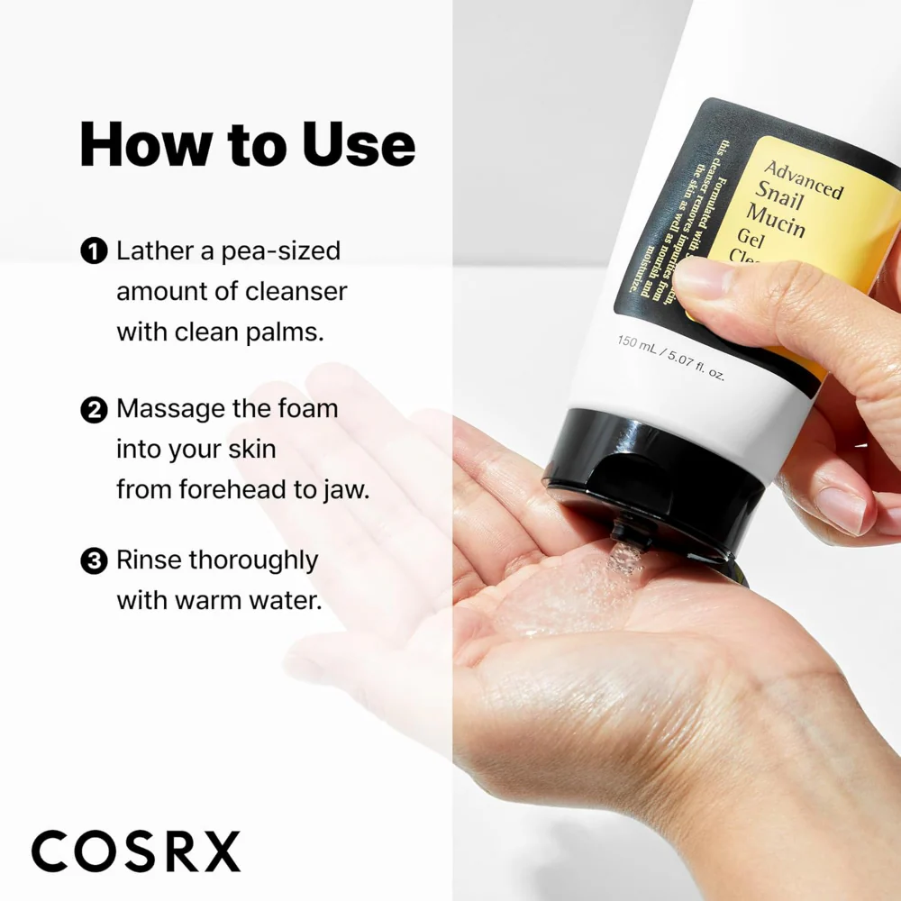 CosRx Advanced Snail Mucin Power Gel Cleanser 150ml - Image 6