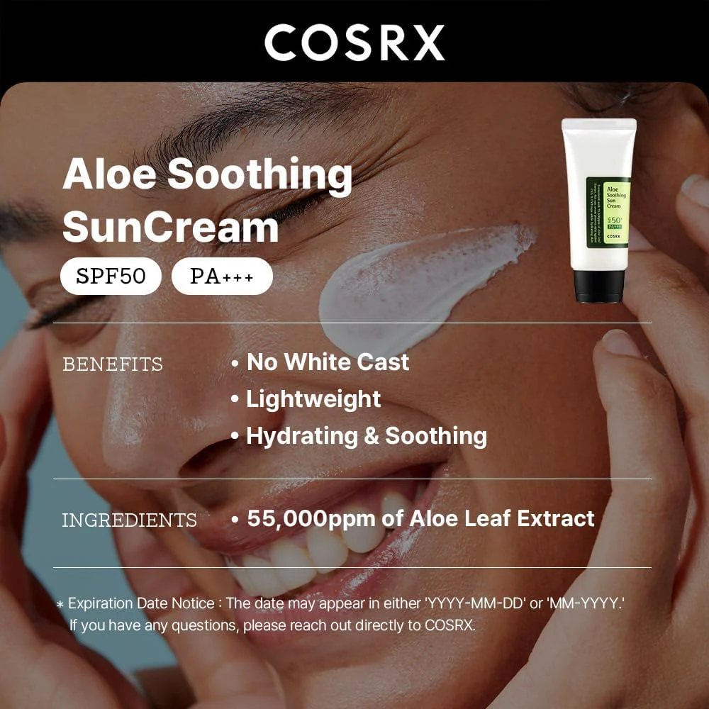 CosRx Aloe Soothing Sun Cream SPF50+ 50ml - Image 3