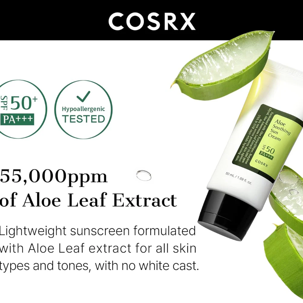 CosRx Aloe Soothing Sun Cream SPF50+ 50ml - Image 4