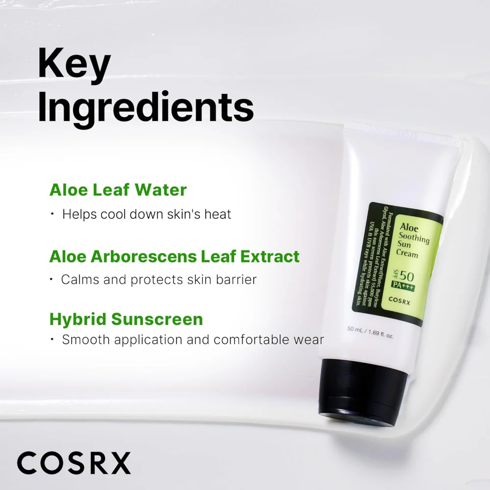 CosRx Aloe Soothing Sun Cream SPF50+ 50ml - Image 5