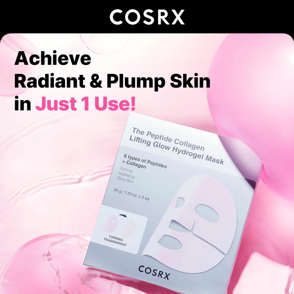 CosRx The Peptide Collagen Lifting Glow Hydrogel Sheet Mask 3 x 34g - Image 4