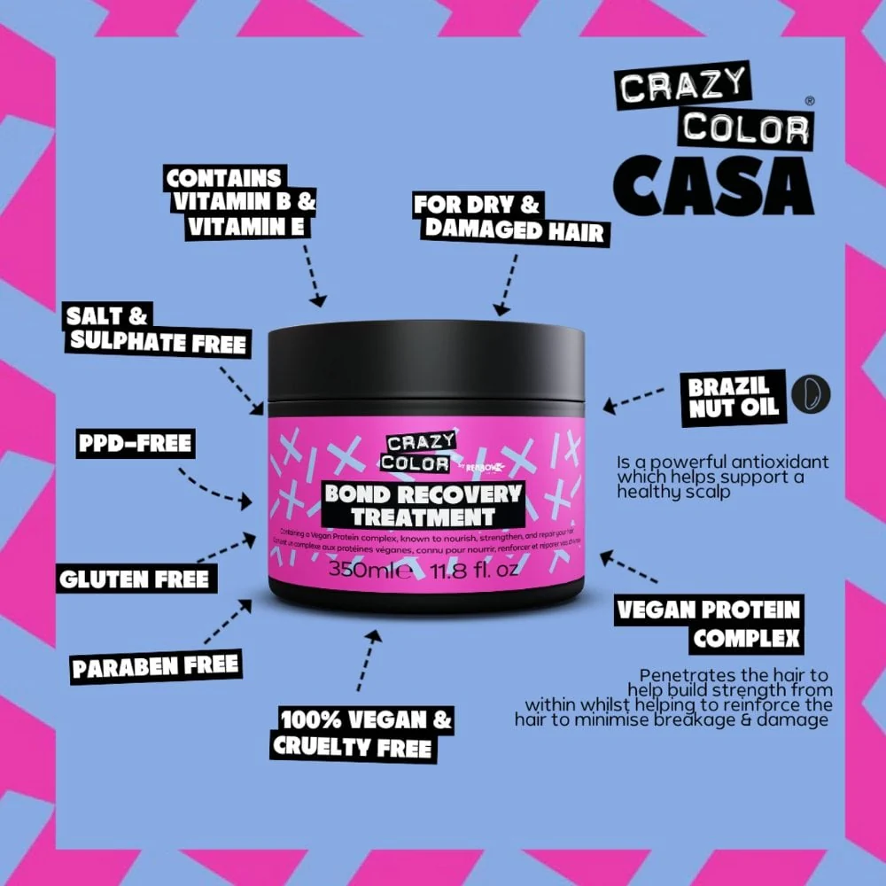 Crazy Colour Bond Recovery Treatment Mask 350ml - Image 3