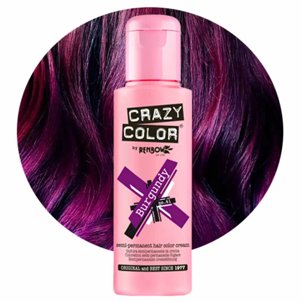 Crazy Colour Burgundy Hair Dye 100ml - Image 2