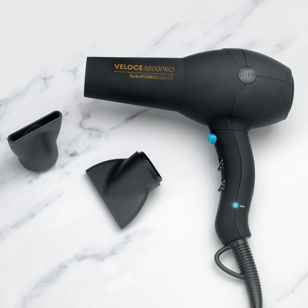 Diva Pro Veloce 3800 Pro Hair Dryer Black - Image 5