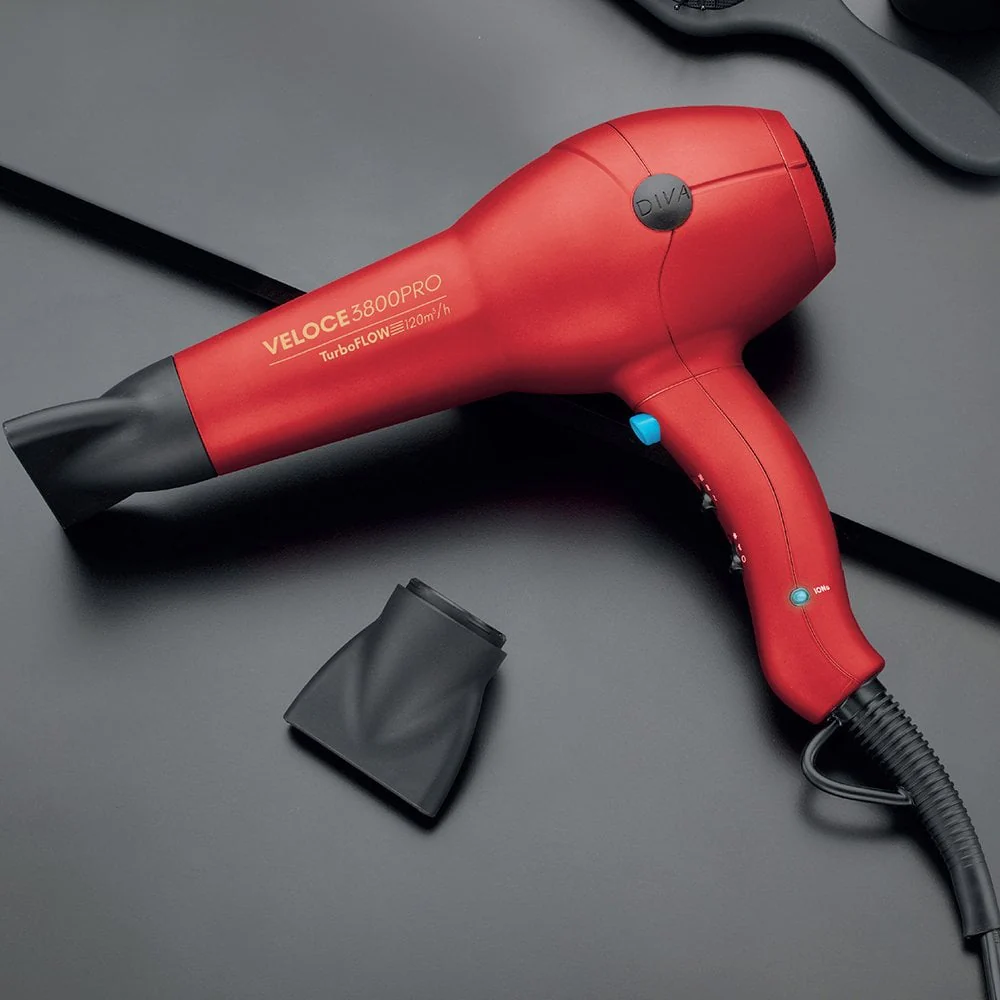 Diva Pro Veloce 3800 Pro Hair Dryer Red - Image 5