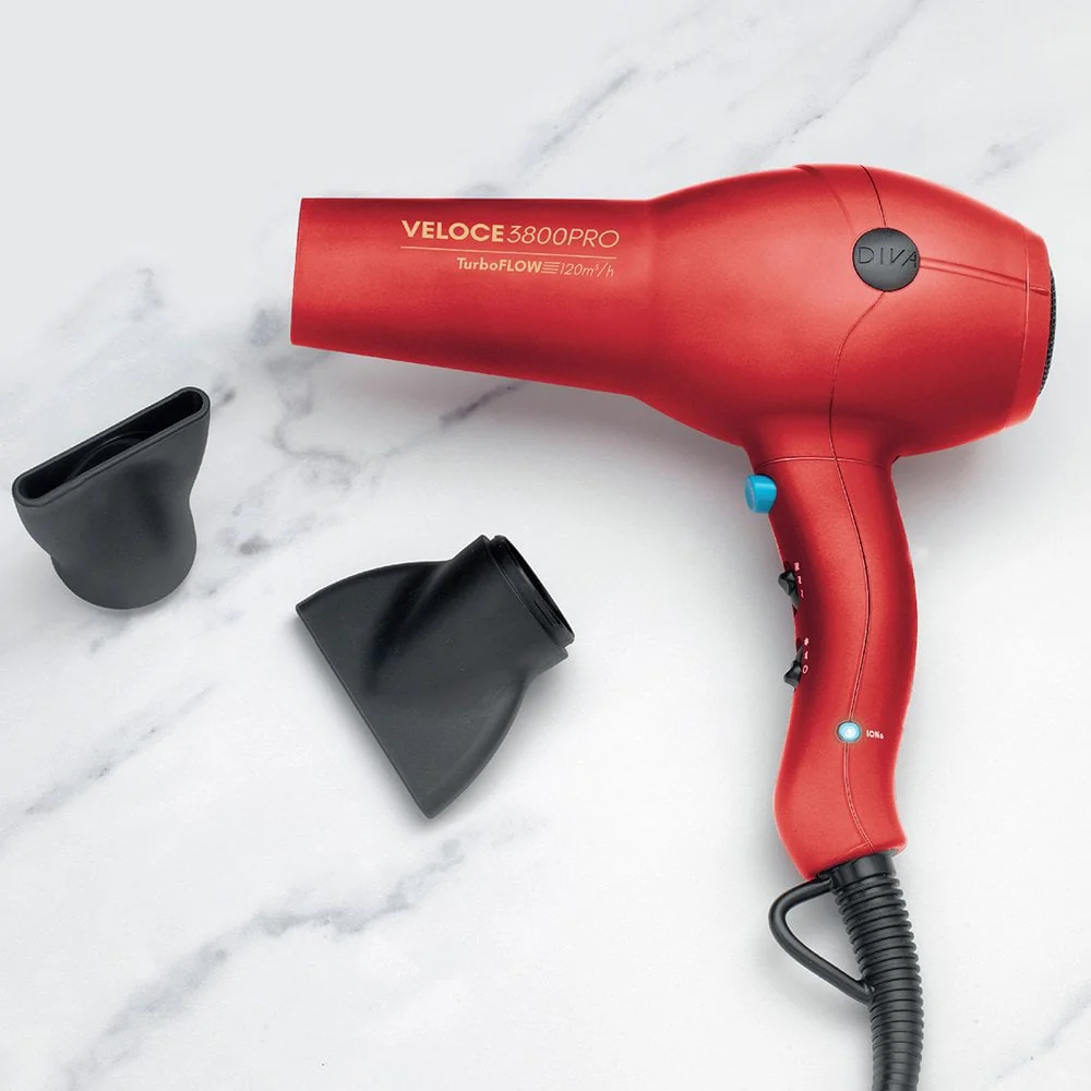 Diva Pro Veloce 3800 Pro Hair Dryer Red - Image 6