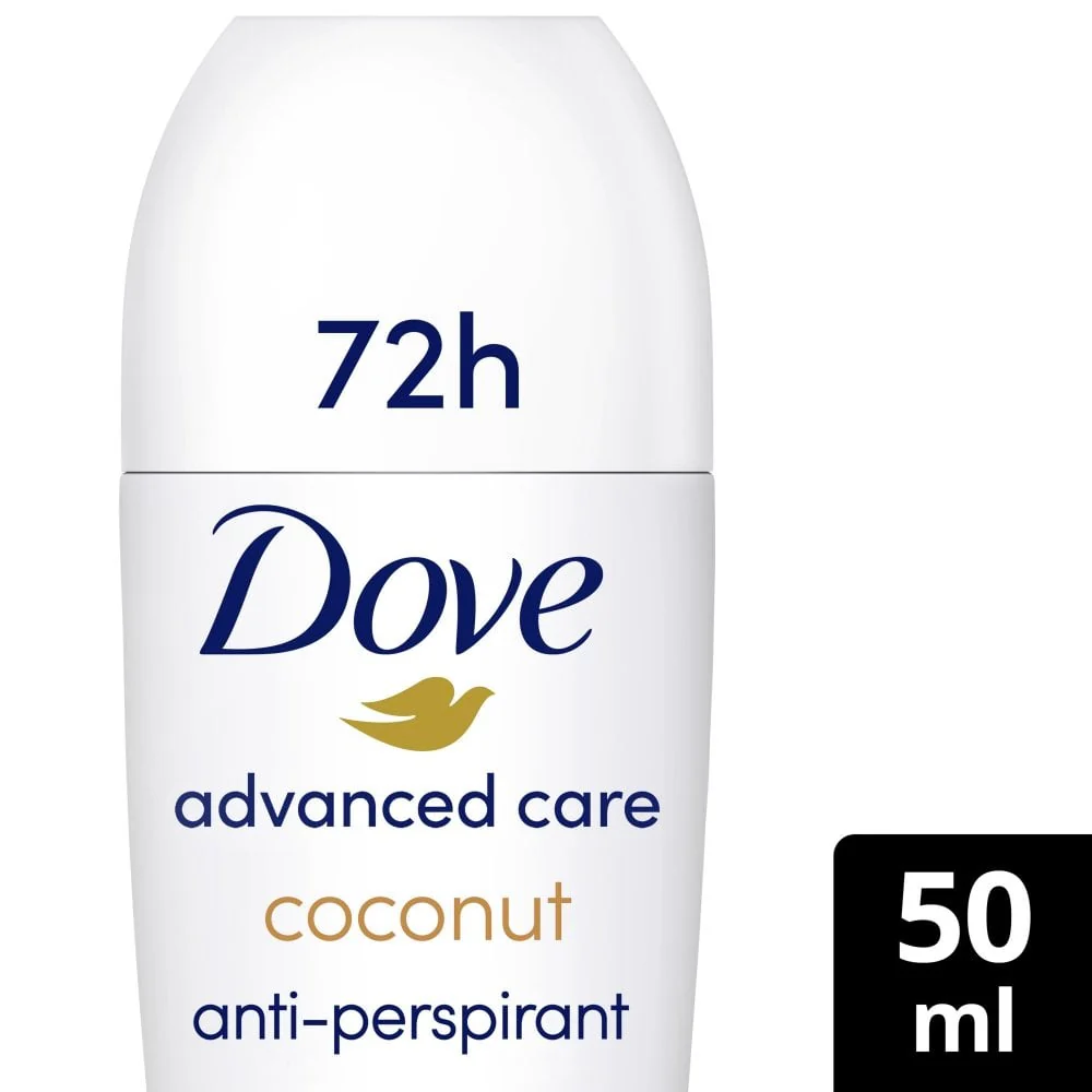 Dove Advanced Care 72h Coconut Anti-Perspirant Deodorant Roll-On 50ml - Image 2