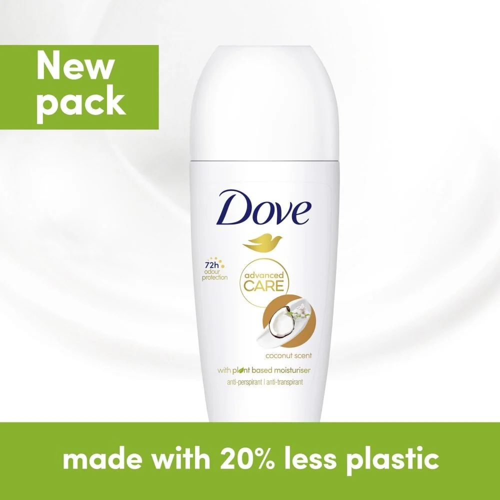 Dove Advanced Care 72h Coconut Anti-Perspirant Deodorant Roll-On 50ml - Image 6
