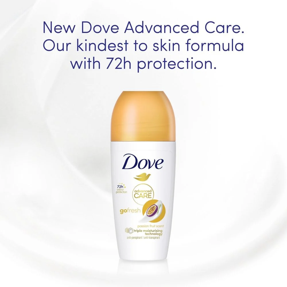 Dove Advanced Care 72h Go Fresh Passionfruit Anti-Perspirant Deodorant Roll-On 50ml - Image 3