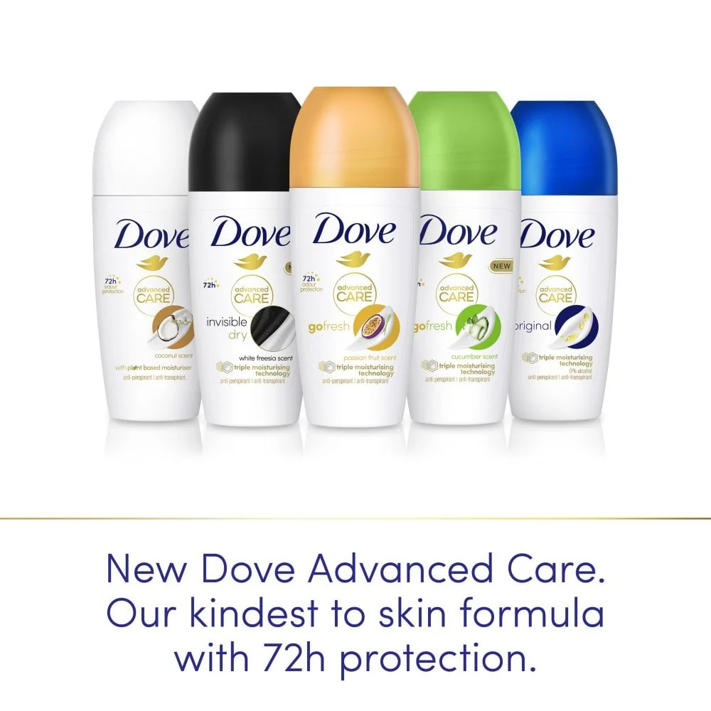 Dove Advanced Care 72h Go Fresh Passionfruit Anti-Perspirant Deodorant Roll-On 50ml - Image 4