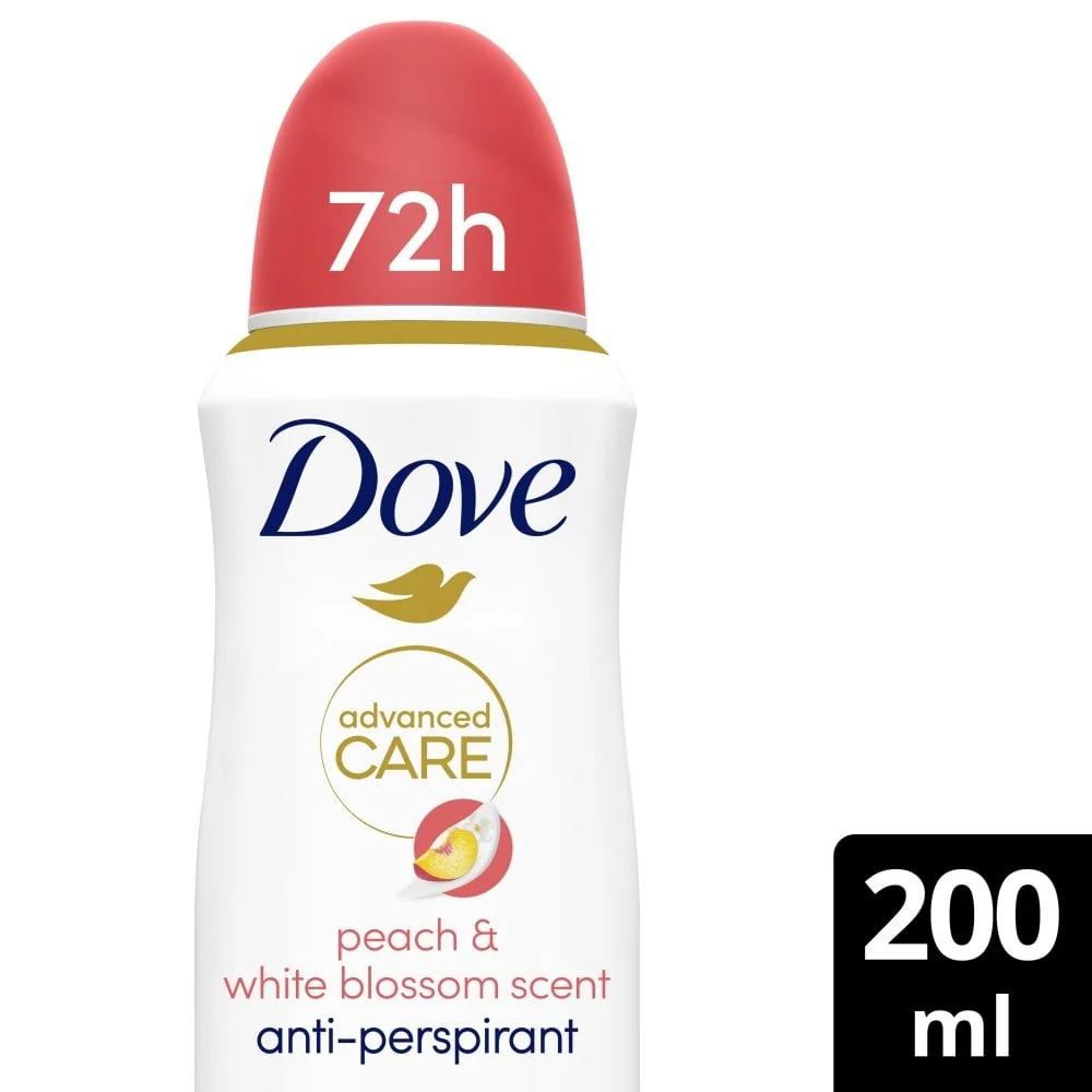 Dove Advanced Care 72h Go Fresh Peach & White Blossom Anti-Perspirant Deodorant Spray 200ml - Image 2