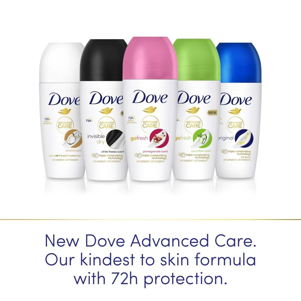 Dove Advanced Care 72h Go Fresh Pomegranate Anti-Perspirant Deodorant Roll-On 50ml - Image 4