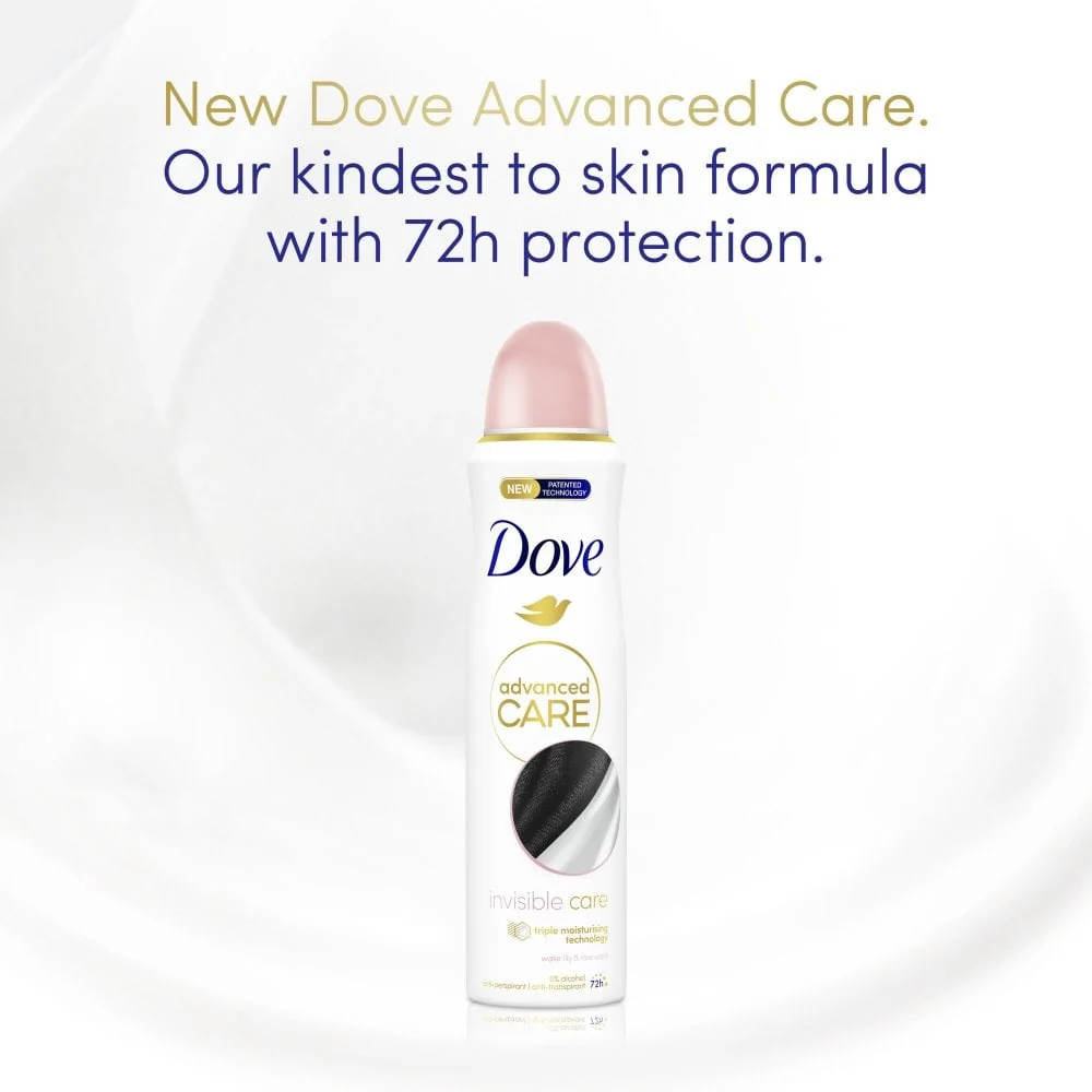 Dove Advanced Care 72h Invisible Care Water Lily & Rose Anti-Perspirant Deodorant Spray 200ml - Image 5