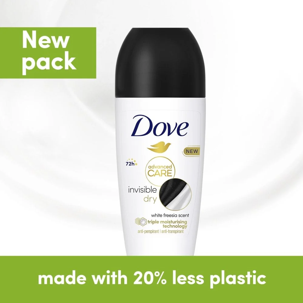Dove Advanced Care 72h Invisible Dry White Freesia Anti-Perspirant Deodorant Roll-On 50ml - Image 7