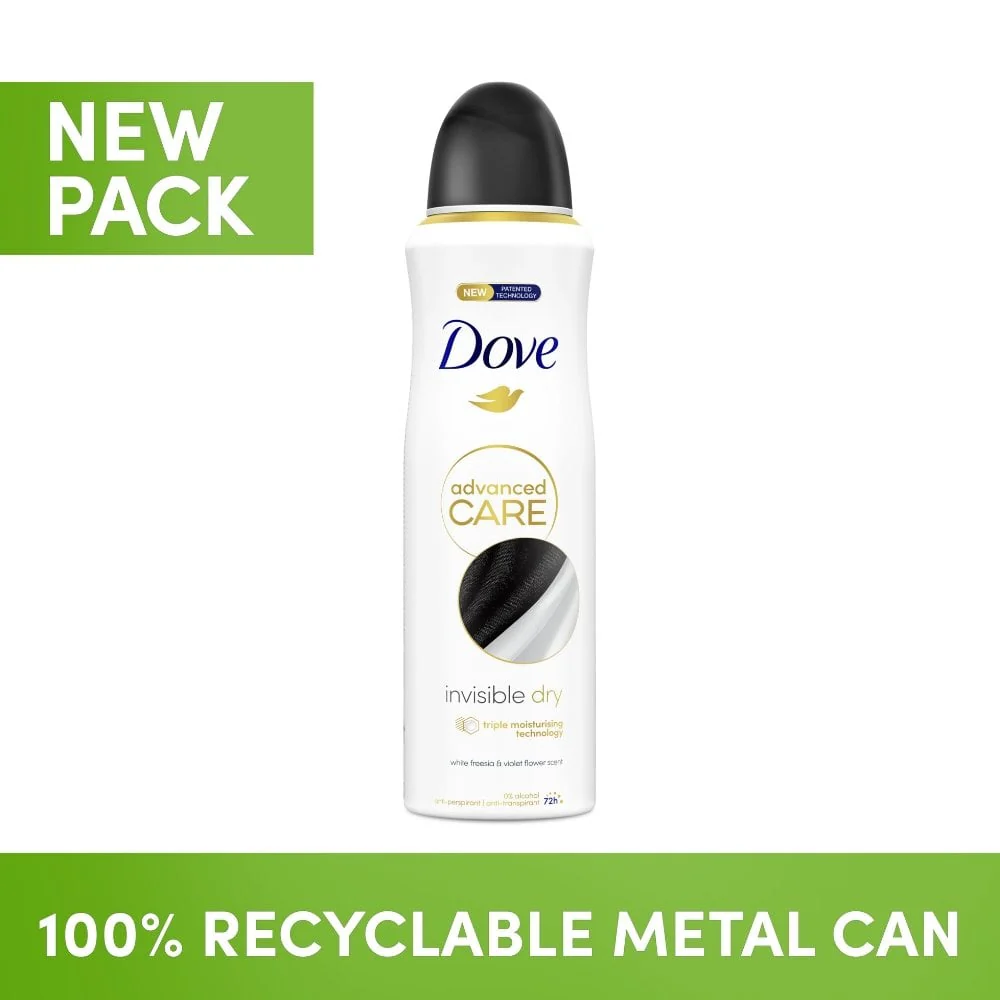 Dove Advanced Care 72h Invisible Dry White Freesia & Violet Flower Anti-Perspirant Deodorant Spray 200ml - Image 10