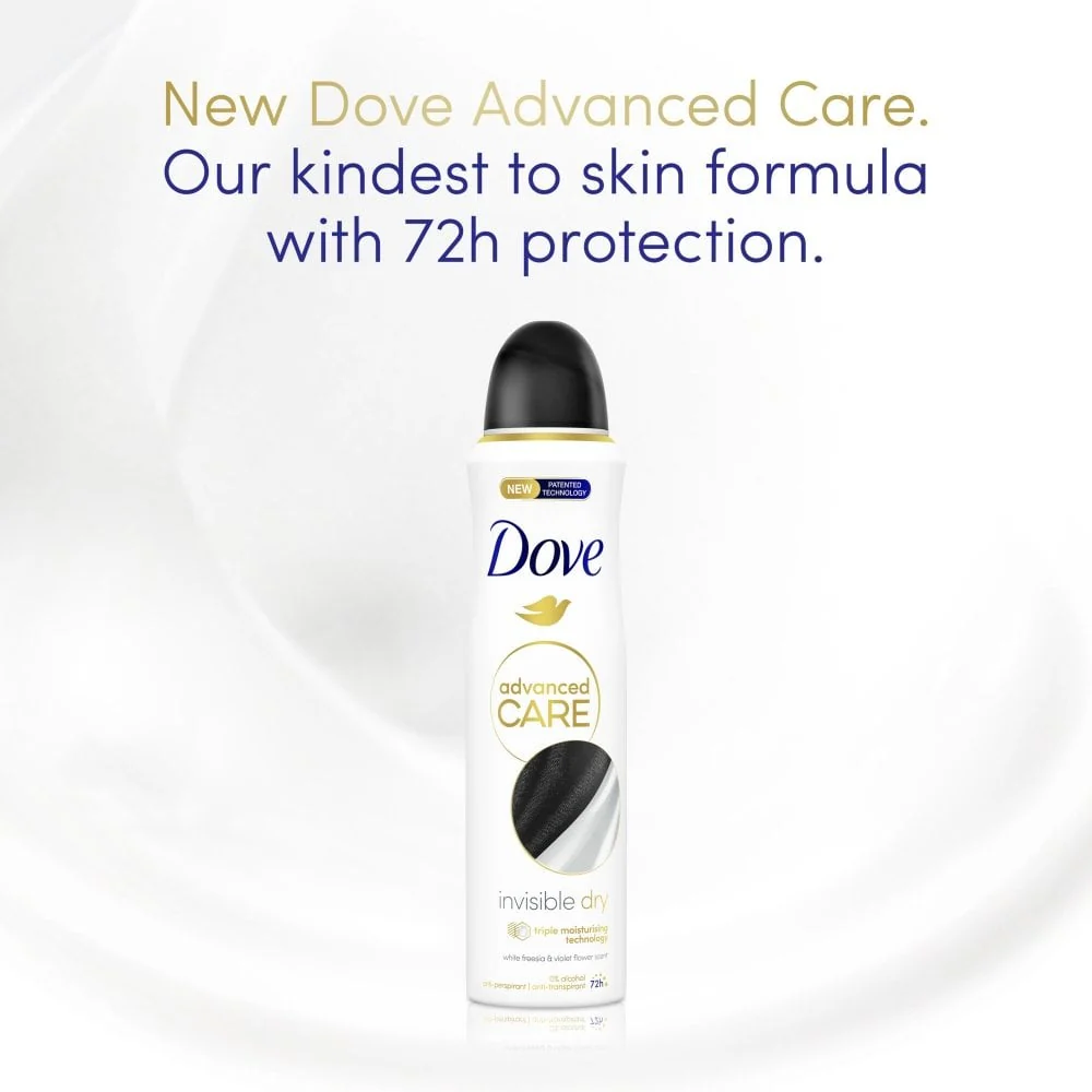 Dove Advanced Care 72h Invisible Dry White Freesia & Violet Flower Anti-Perspirant Deodorant Spray 200ml - Image 5
