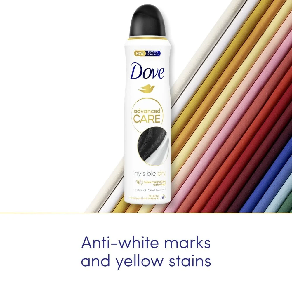 Dove Advanced Care 72h Invisible Dry White Freesia & Violet Flower Anti-Perspirant Deodorant Spray 200ml - Image 8