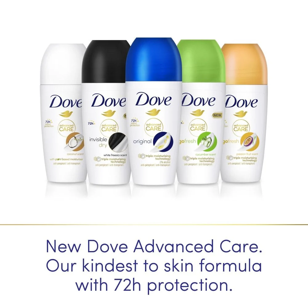 Dove Advanced Care 72h Original Anti-Perspirant Deodorant Roll-On 50ml - Image 4