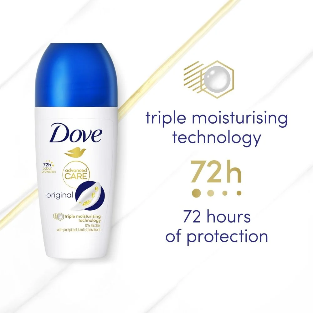 Dove Advanced Care 72h Original Anti-Perspirant Deodorant Roll-On 50ml - Image 5
