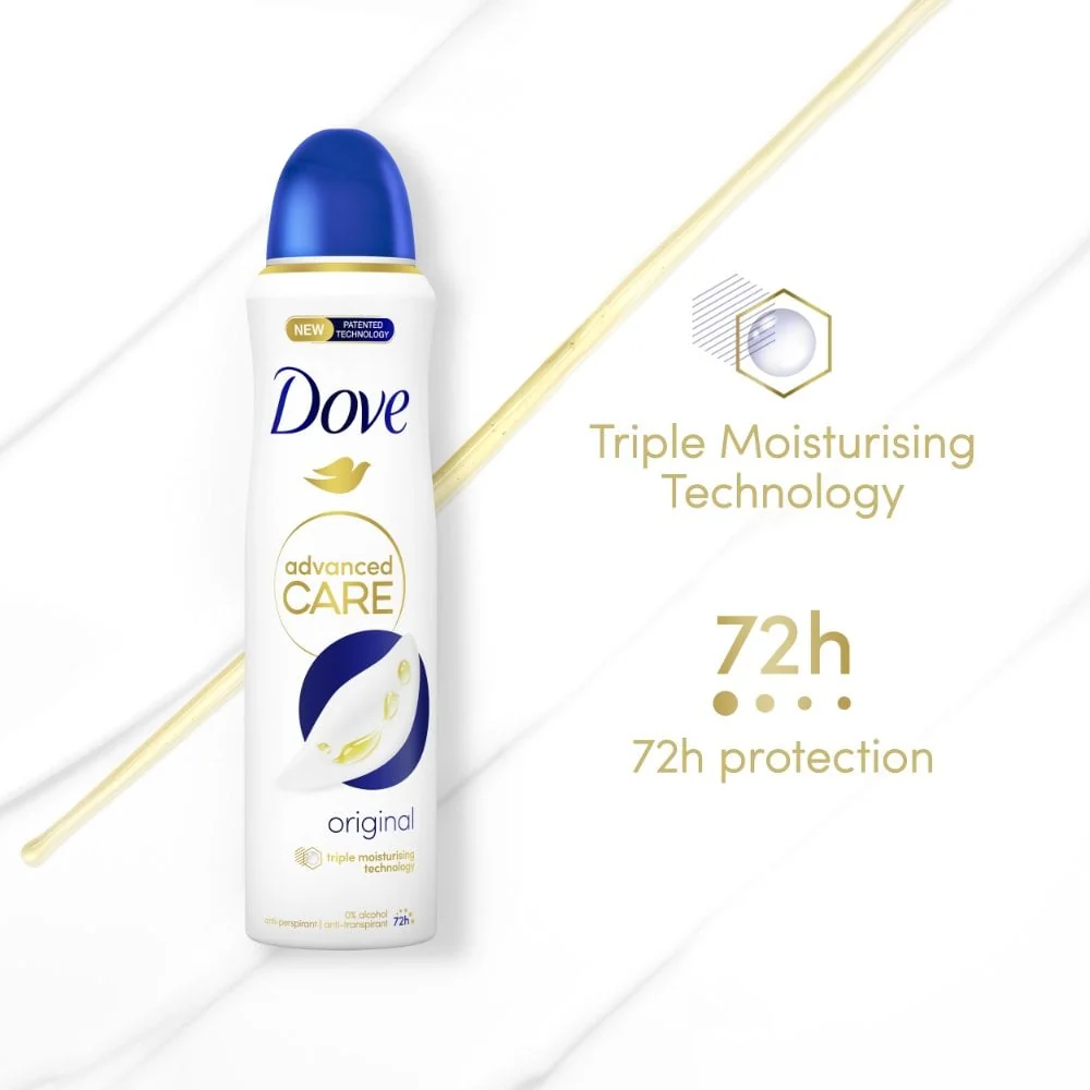 Dove Advanced Care 72h Original Anti-Perspirant Deodorant Spray 200ml - Image 5