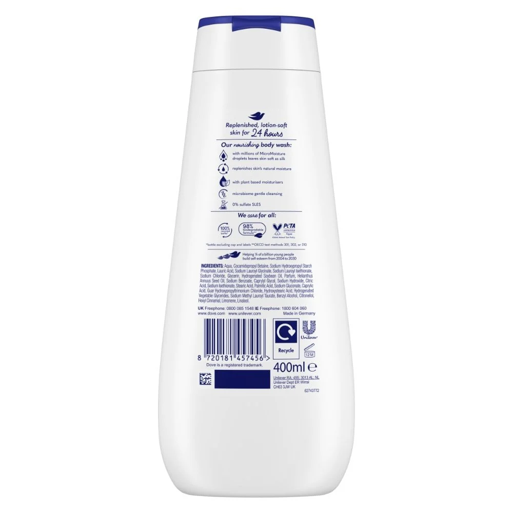 Dove Advanced Care Deeply Nourishing Body Wash 400ml - Image 2