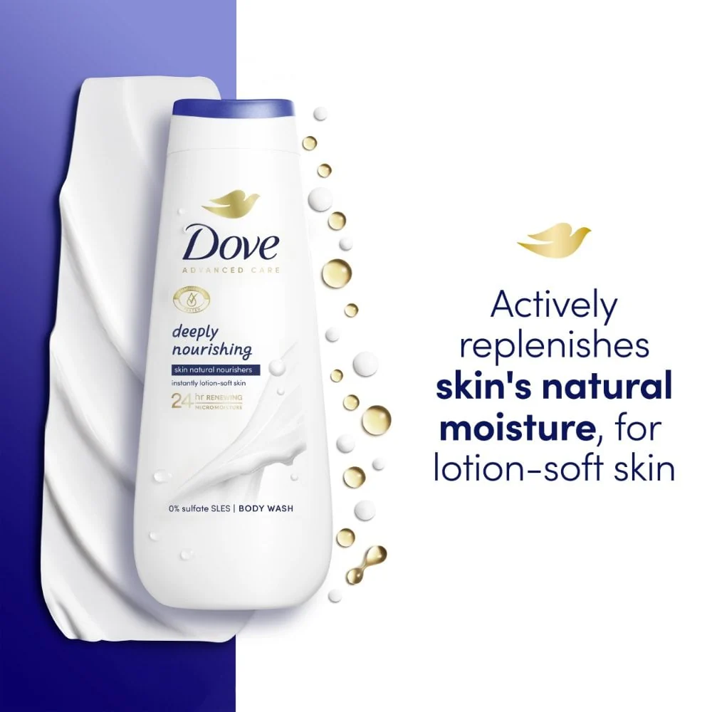 Dove Advanced Care Deeply Nourishing Body Wash 400ml - Image 4