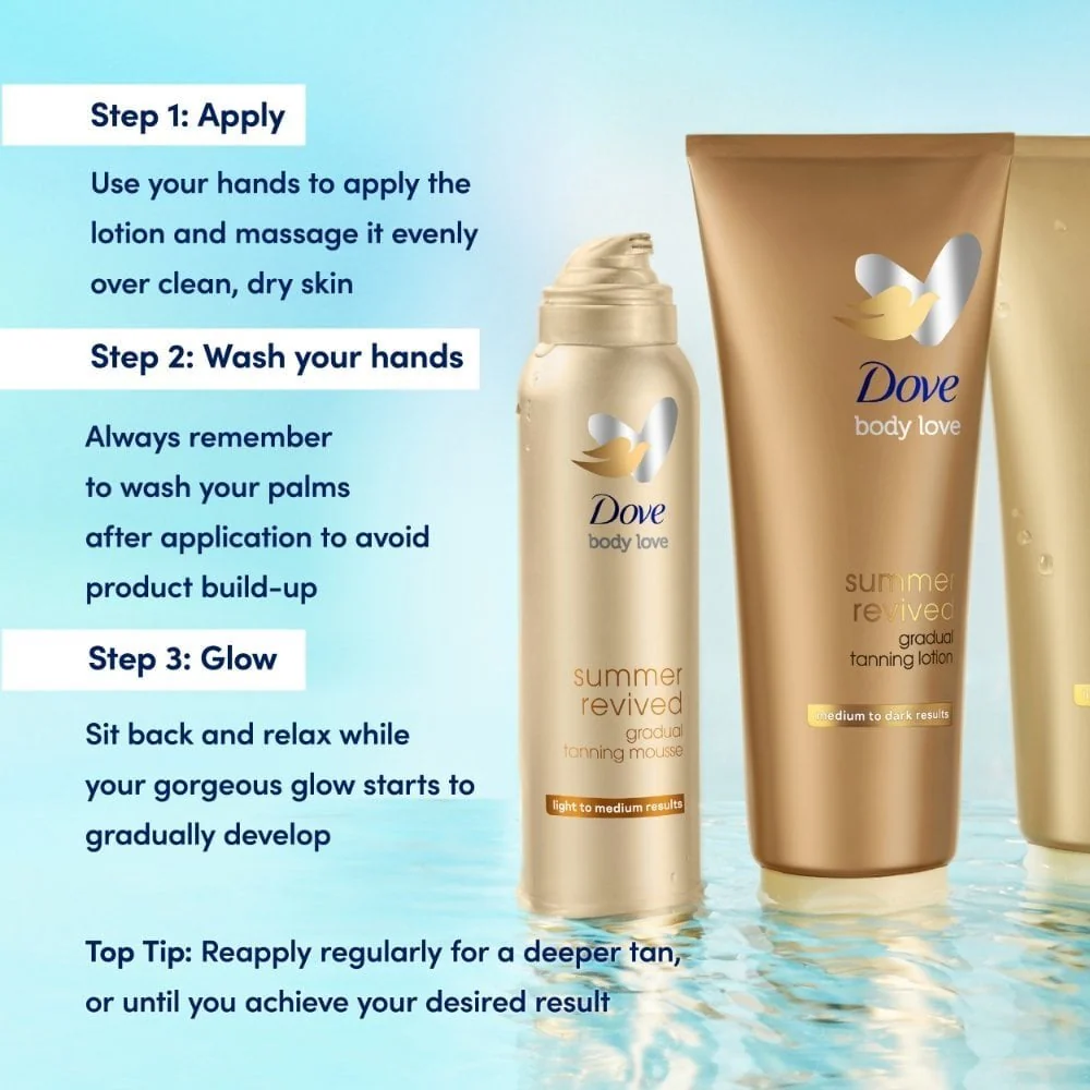 Dove Body Love Summer Revived Self-Tanning Body Lotion Light & Dark Twin 2 x 200ml - Image 6