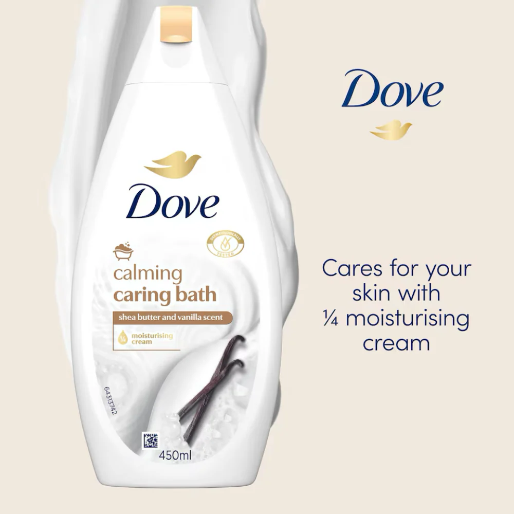 Dove Calming Caring Bath Soak 450ml - Image 3